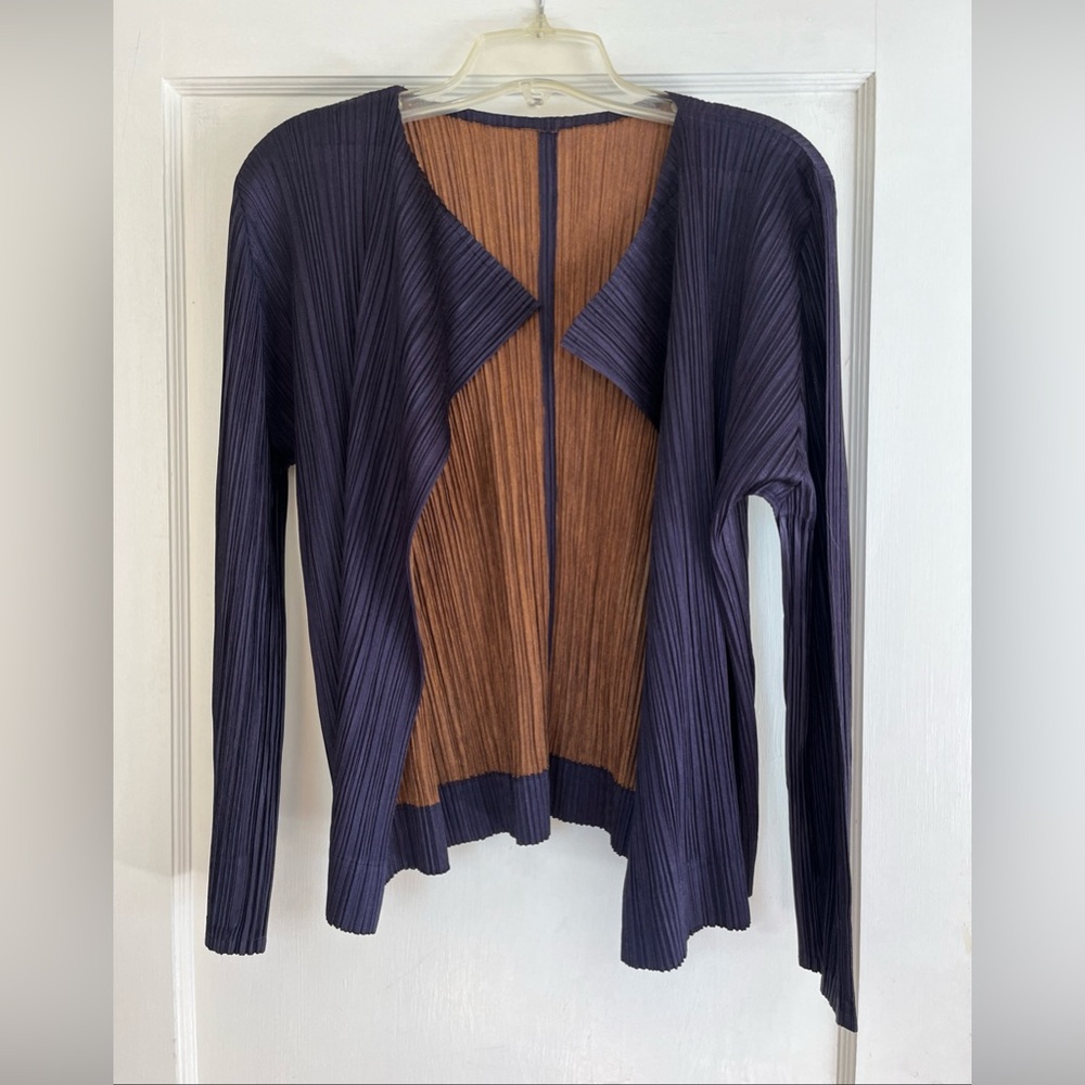 Pleats Please Issey Miyake purple/brown cardigan size 4